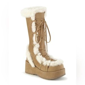 Cubby-311 Boots Camel Vegan Suede, Size: 9 Women's